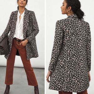 NWT anthro long leopard print blazer
